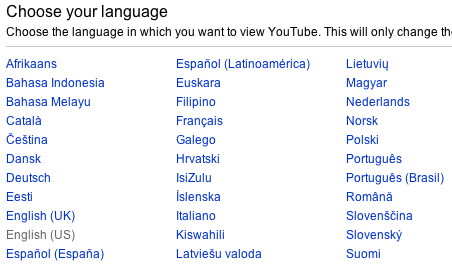 youtube language menu